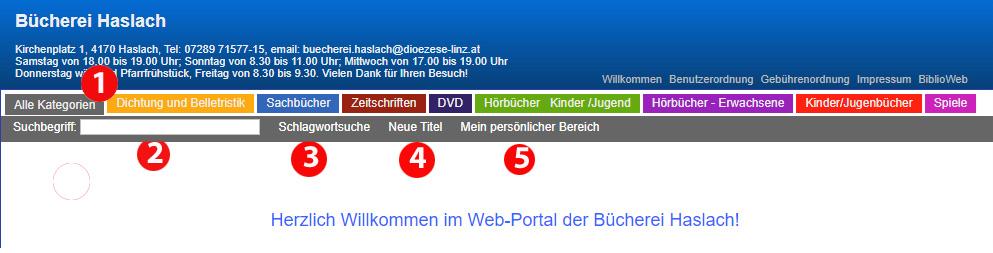 Schritte bei der Suche im Biblioweb